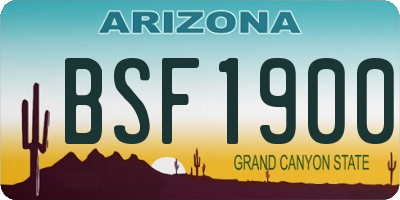 AZ license plate BSF1900