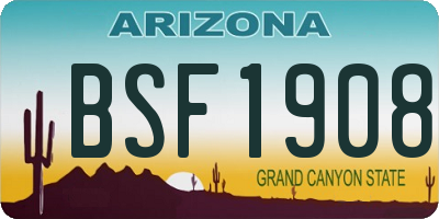 AZ license plate BSF1908