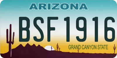 AZ license plate BSF1916