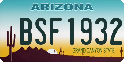 AZ license plate BSF1932