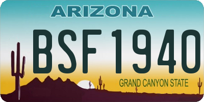 AZ license plate BSF1940