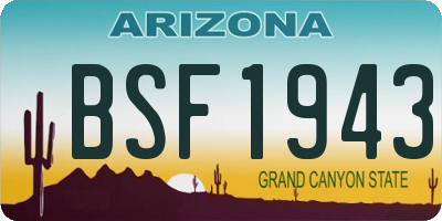 AZ license plate BSF1943