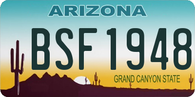 AZ license plate BSF1948