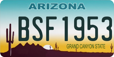 AZ license plate BSF1953