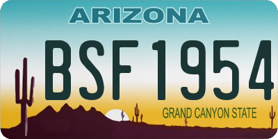 AZ license plate BSF1954