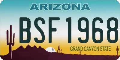 AZ license plate BSF1968