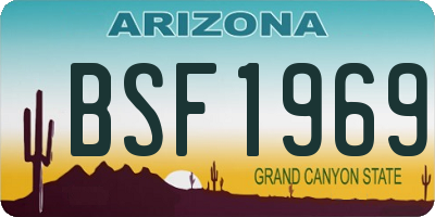 AZ license plate BSF1969