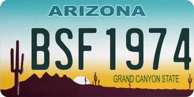 AZ license plate BSF1974
