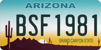AZ license plate BSF1981