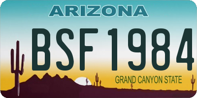 AZ license plate BSF1984