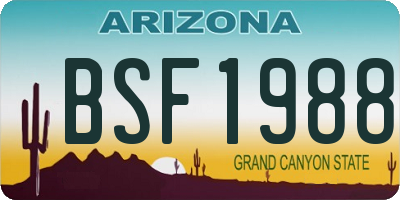 AZ license plate BSF1988