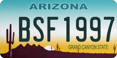 AZ license plate BSF1997