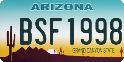AZ license plate BSF1998
