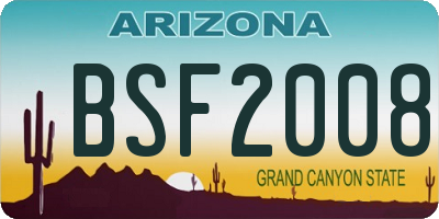 AZ license plate BSF2008