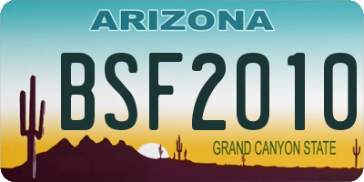 AZ license plate BSF2010