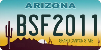 AZ license plate BSF2011