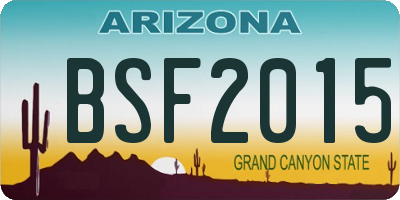 AZ license plate BSF2015