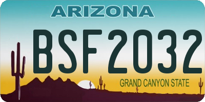 AZ license plate BSF2032