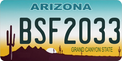 AZ license plate BSF2033