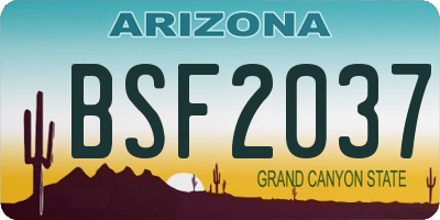 AZ license plate BSF2037