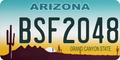 AZ license plate BSF2048