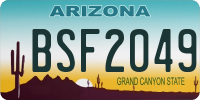 AZ license plate BSF2049