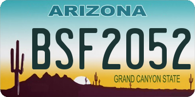 AZ license plate BSF2052