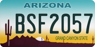 AZ license plate BSF2057