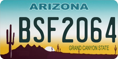 AZ license plate BSF2064