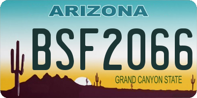AZ license plate BSF2066