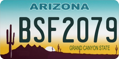 AZ license plate BSF2079