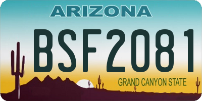AZ license plate BSF2081