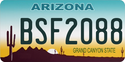 AZ license plate BSF2088