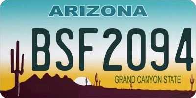 AZ license plate BSF2094
