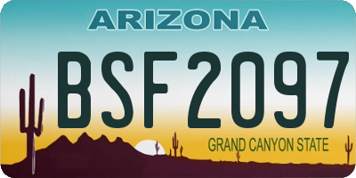 AZ license plate BSF2097