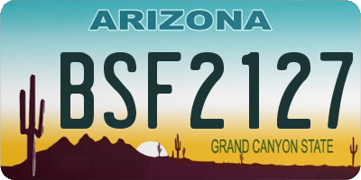 AZ license plate BSF2127