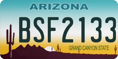 AZ license plate BSF2133