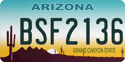 AZ license plate BSF2136