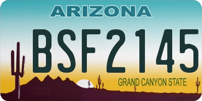 AZ license plate BSF2145