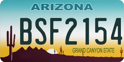 AZ license plate BSF2154