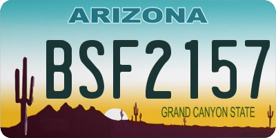 AZ license plate BSF2157