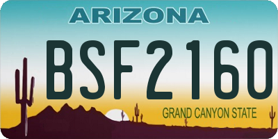 AZ license plate BSF2160
