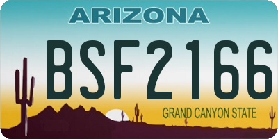 AZ license plate BSF2166