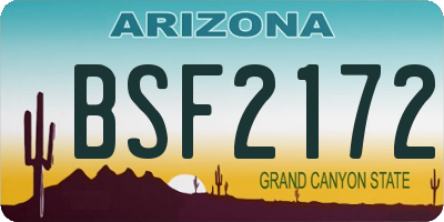 AZ license plate BSF2172