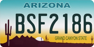 AZ license plate BSF2186
