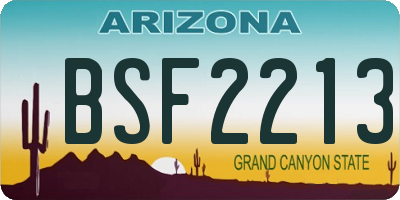 AZ license plate BSF2213