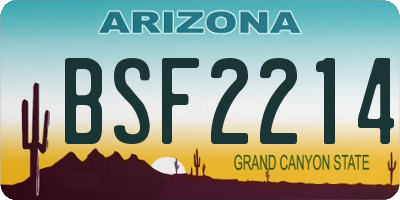 AZ license plate BSF2214