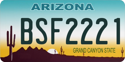 AZ license plate BSF2221