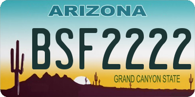 AZ license plate BSF2222