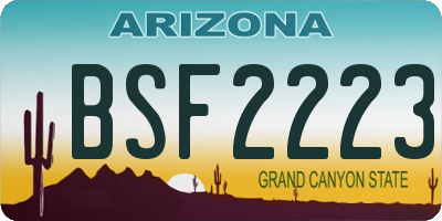 AZ license plate BSF2223